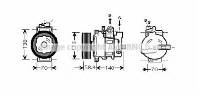 AVA QUALITY COOLING vwk265 -  Компрессор, кондиционер